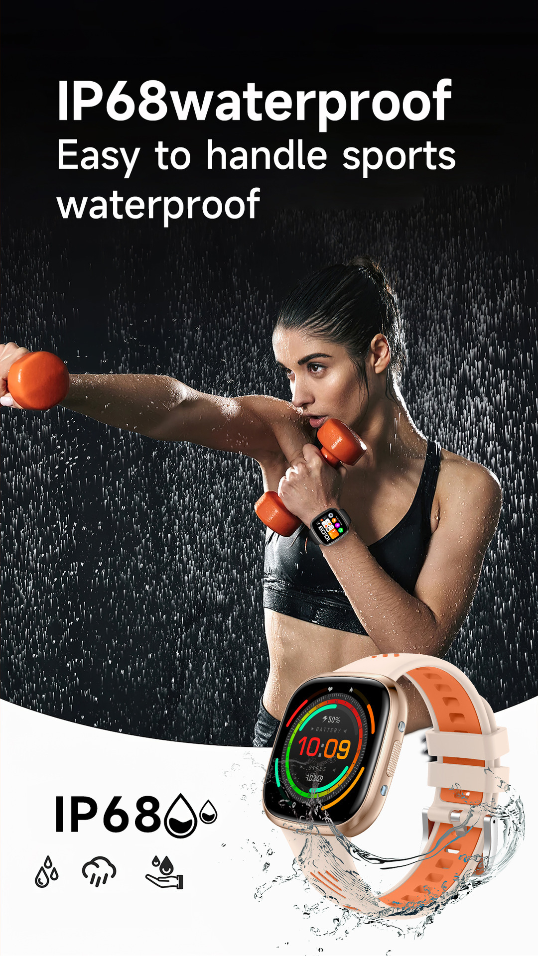 HT31 Smartwatch mit Bluetooth, Anruffunktion, Sprachassistent, Taschenlampe, Benachrichtigungen, Schrittzähler und Fitness-Tracker_voghion.com