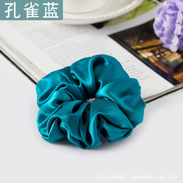 19 M 3,5 CM banda de pelo de seda banda de goma gruesa alta elástica Cola de Caballo updo cuerda de pelo accesorios para el cabello hembra Flor de seda de morera tocado