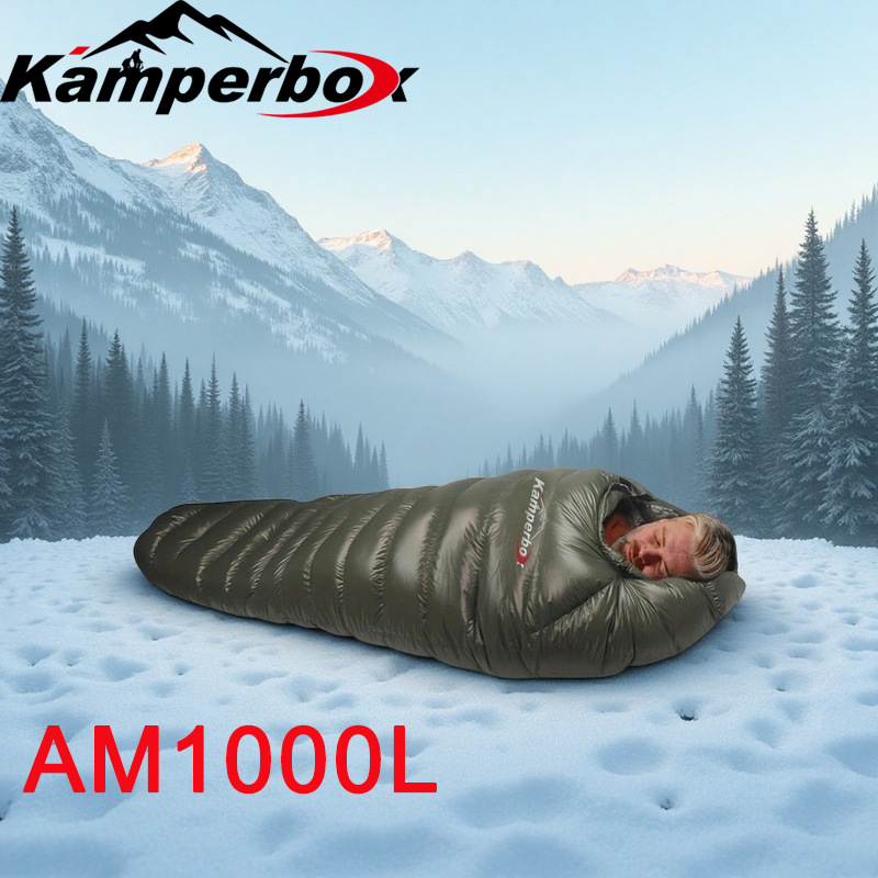 캠퍼박스 야외 캠핑용 두꺼운 보온 침낭 용품 도매 제조업체 맞춤형 AM1000L 방한