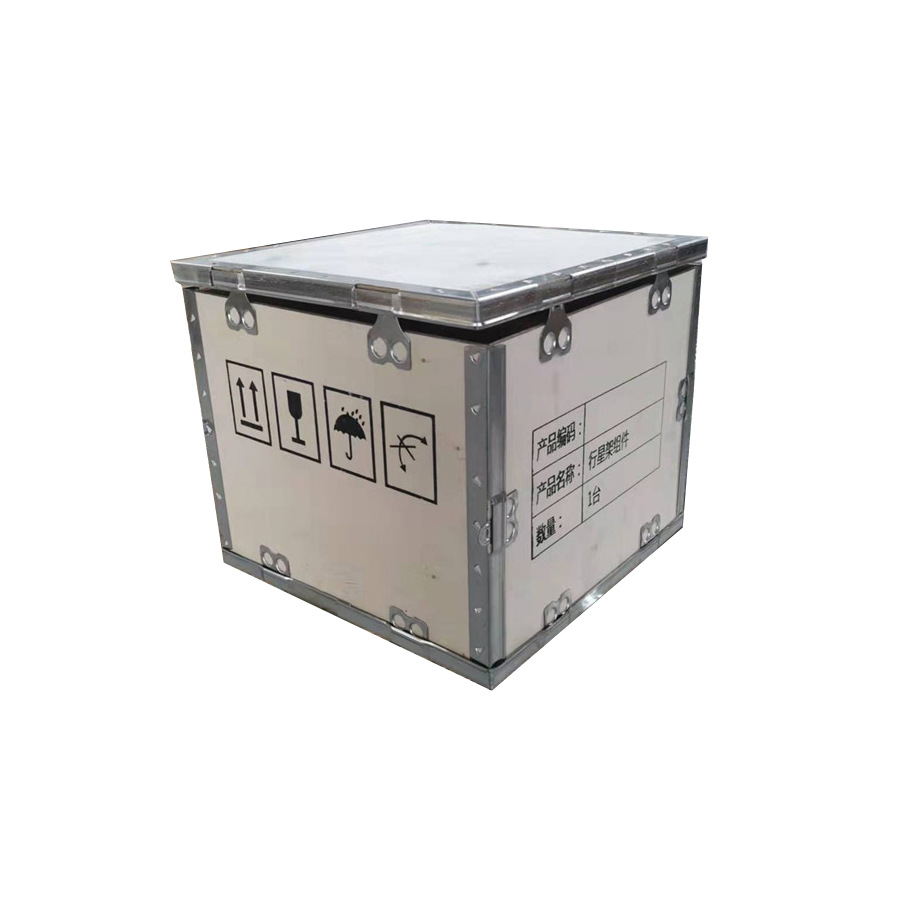 钢带箱 电池木箱危险品出口木箱钢带包边木箱包装可拆卸钢边箱