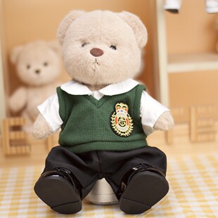 Lena Bear Baby Clothes 30cm Wool Vest British Student Clothes Teddy Bear Stuffed Toy Doll Clothes
