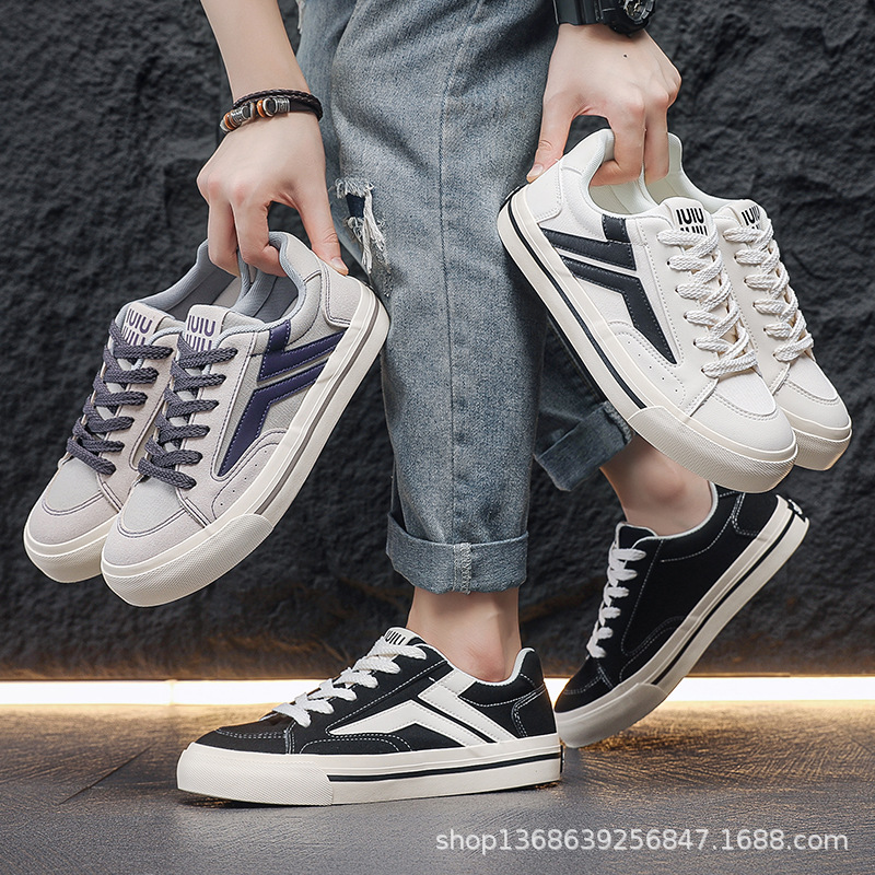 Men's shoes 2024 autumn new canvas shoes men's low Korean version of all-match niche design casual skateboard shoes wholesale