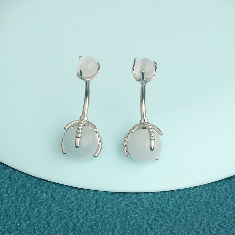 Halloween Crystal Powder Dragon Claw Stainless Steel Navel Ring Belly Button Piercing Jewelry detail image 7