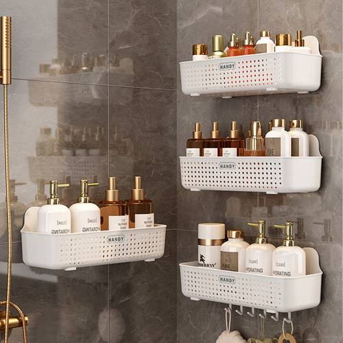 Bathroom storage rack wholesale large thickened plastic punch-free wall-mounted multi-functional bathroom storage rack
