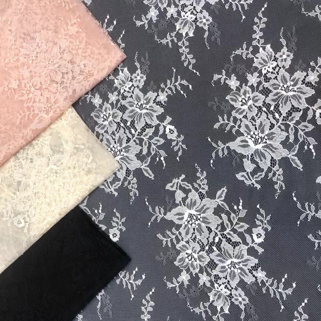 新款热卖~时尚大气款锦纶无弹大花位剪线蕾丝 裙装礼服等蕾丝面料