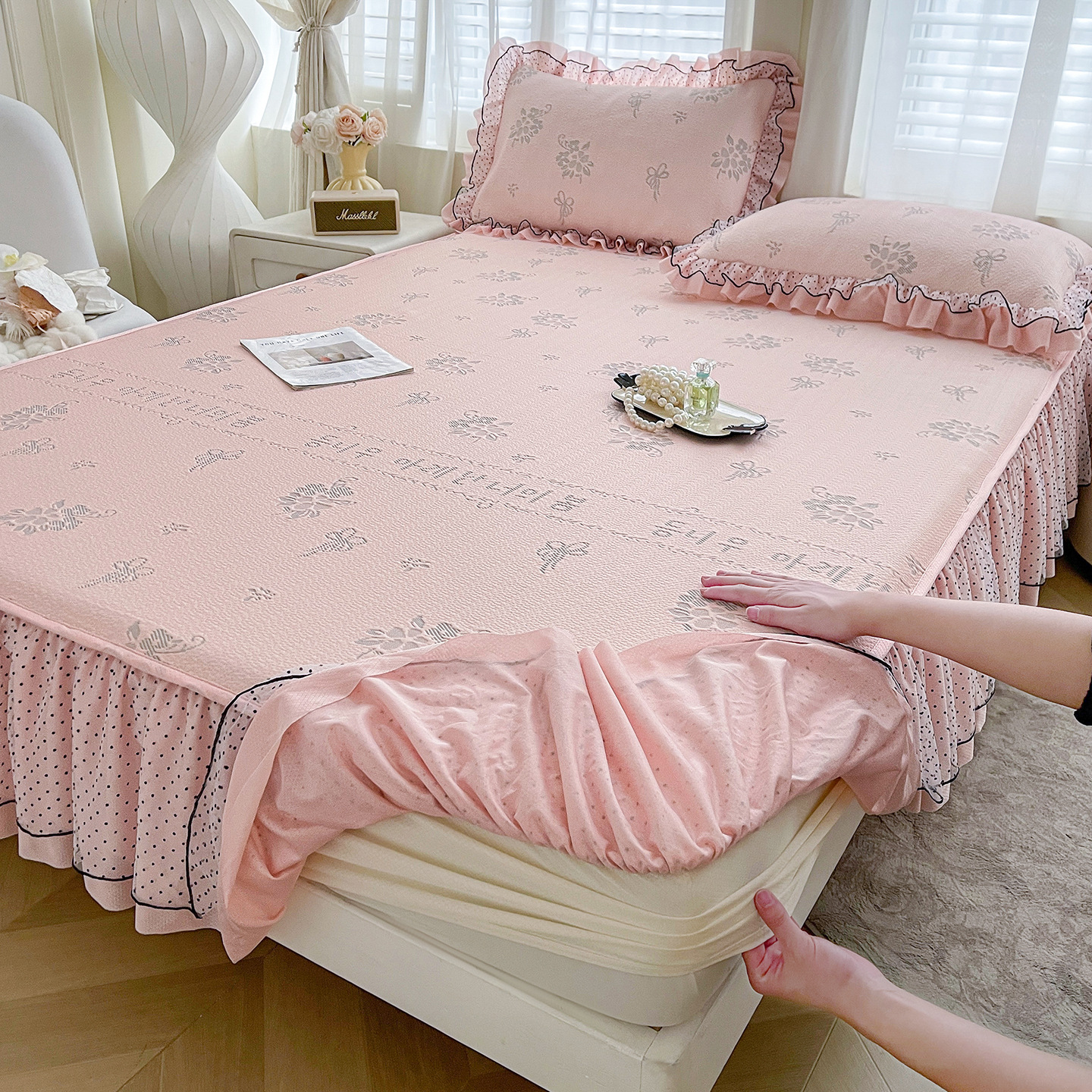 Madre y bebé nuevo tipo de cama cama de falda de cama cama de cama de cama