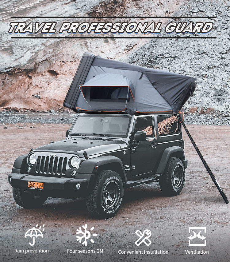 Factory Wholesale Family Self-Driving Camping Polyester Cotton Roof Tent Outdoor Waterproof and Windproof Hard Shell Car Tent