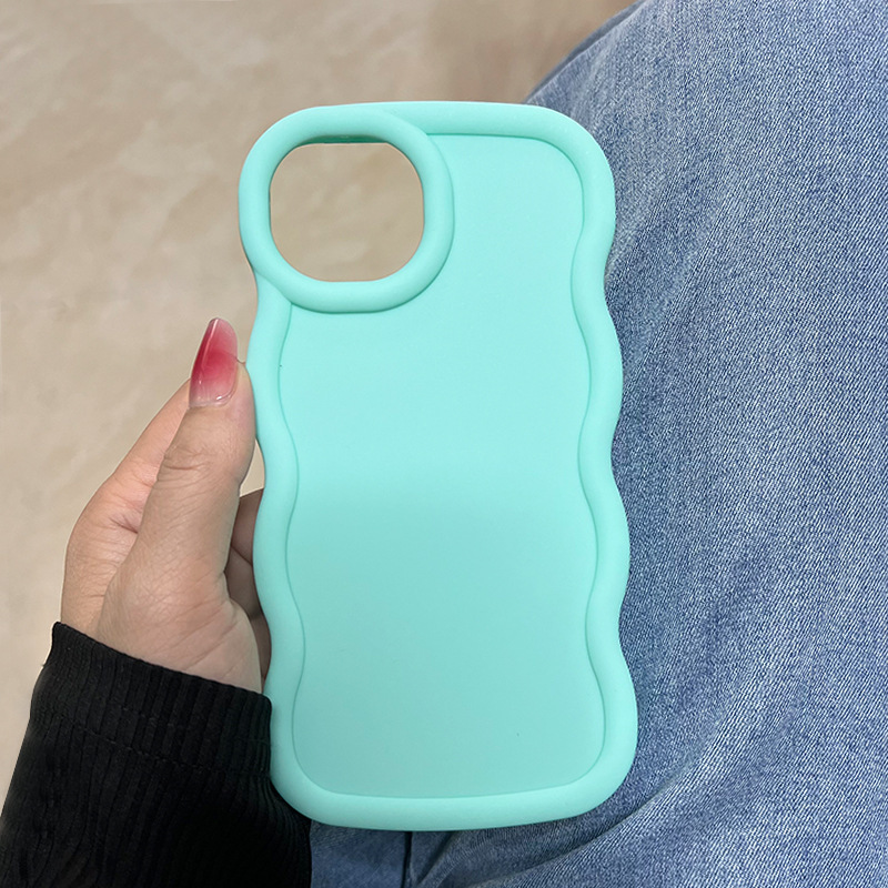 适用iPhoneXSMAX手机壳马卡龙大波浪6/7/8糖果色大孔X/XS软壳批发|undefined