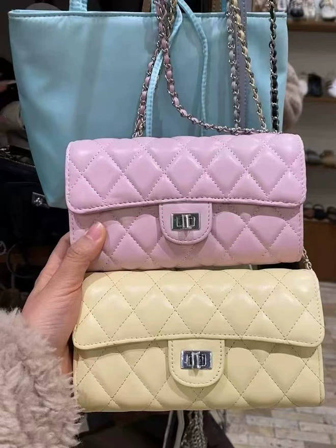 Сумка-кошелёк на плечо, стёганая «ромб» с цепочкой, 18×9×3 см, в стиле Chanel