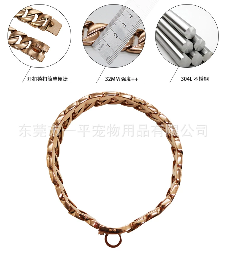 Cross -border fashion new big dog chain wholesale stainless steel 304 anti -rust dog collar large and medium -sized Cuban chain