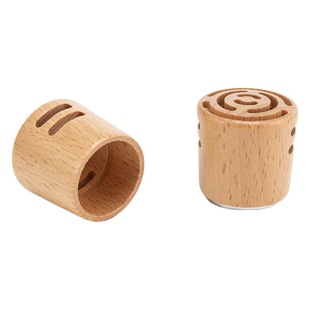 Solid wood aromatherapy glass bottle wooden cover wholesale essential oil perfume bottle Beech car 28 teeth round aromatherapy wooden cover