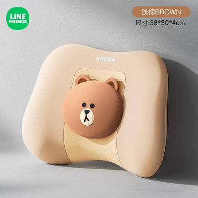 Brown Bear Car Lumbar Support Seat Backrest Memory Foam Cushion Lumbar Support Car Cushion Driver's Driving Lumbar Pad (Waist support) - bump-waist-protectoradjustable-light-brown
