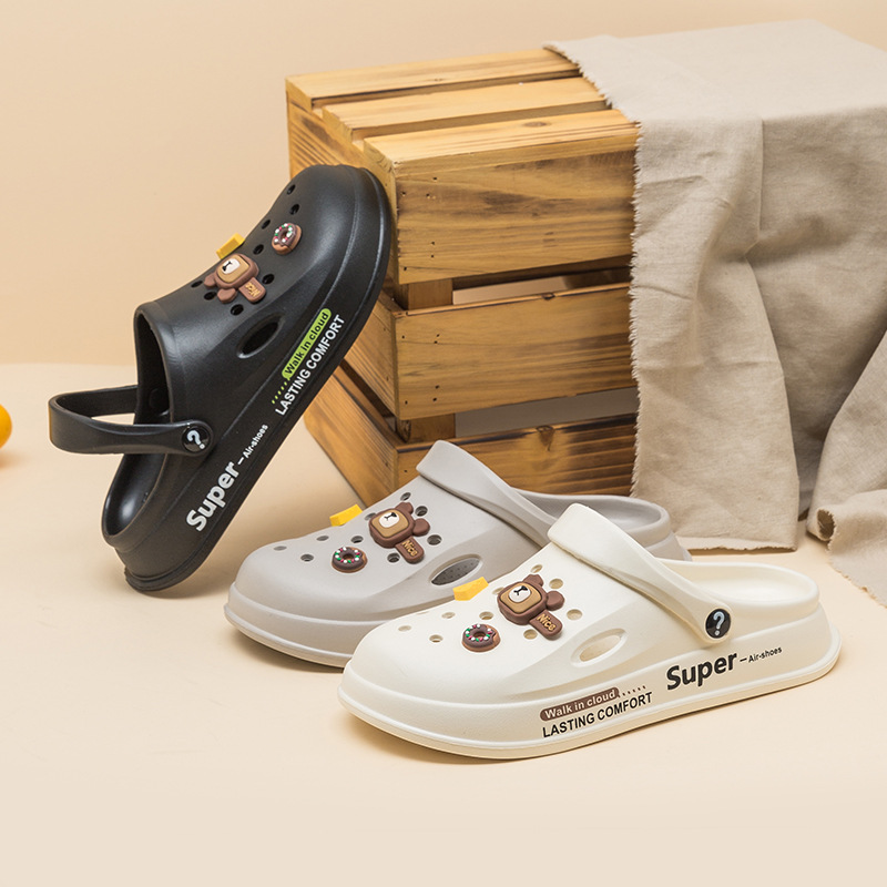 EVACroc Shoes For Girls Summer Korean Version Nurse Baotou Soft Sole Anti-Slip Beach Couple Sandals And Slippers