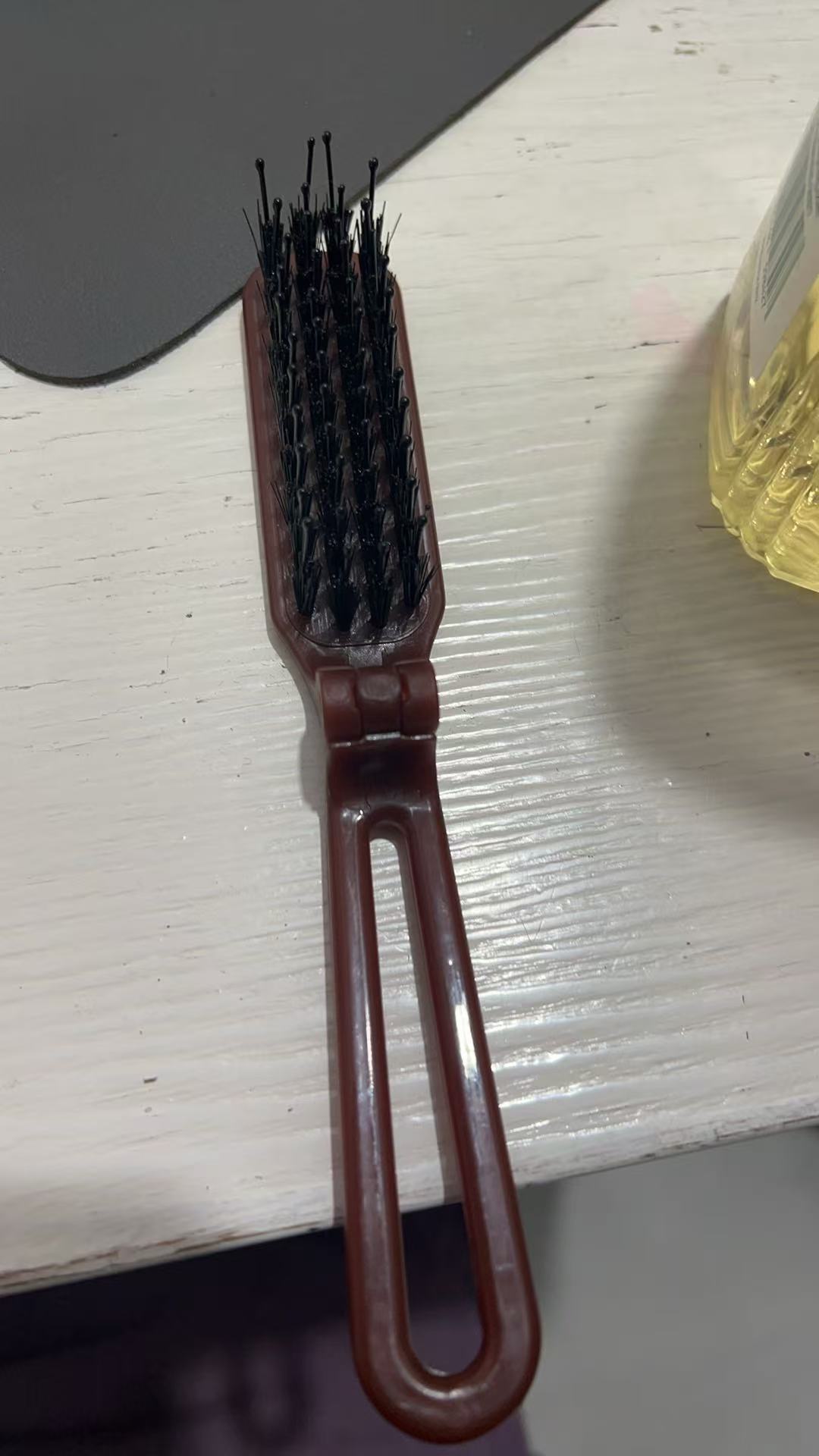 peine de masaje de cerdas de cerdo, peinado de estilo de cabeza profesional, peluquería, peine de cabello plegable portátil, peine de cabello rizado