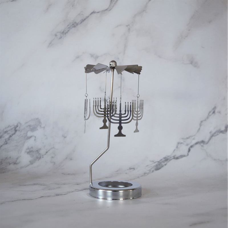 Profesional INS Amazon fabricante romántica aromaterapia vela de vidrio cubierta inteligente giratoria de acero inoxidable candelabro linterna