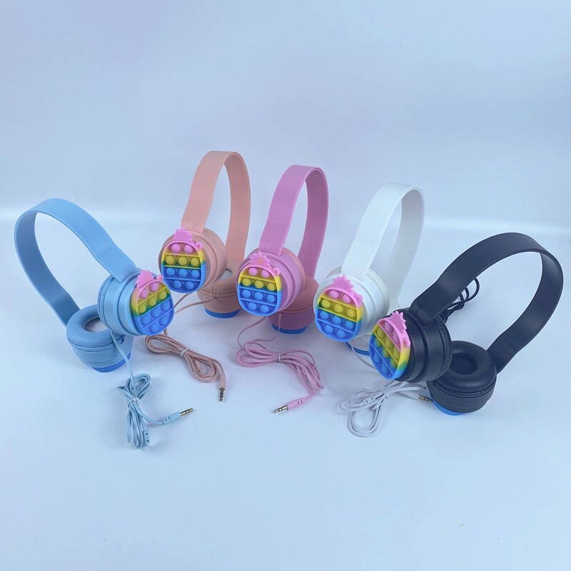 Cartoon Headphones Cross-border New Silicone Bubble Decompression Anti-rodent Pioneer Headphones Can Support Hair