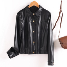 2025新款海宁真皮皮衣女短款修身春秋季百搭皮夹克显瘦绵羊皮外套