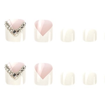 Ventas transfronterizas calientes de polvo de brillo pequeño diamante estereoscópico desgaste de uñas temperamento blanco dulce lindo viento productos terminados uñas al por mayor