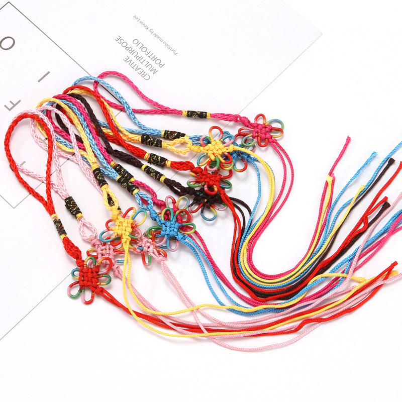 Six-Eared Flower Knot Colorful Small Model DIY Aromatherapy Bag Car Accessory Jade Thread Lantern Knot Color Knot Direct Manufacturer Sale
