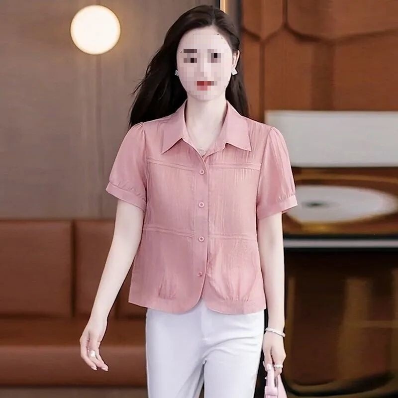 Fashionable Age-Reducing Short-Sleeved Shirts for Women, Loose-Fitting Short Shirts, Casual New Summer Design Fashionable Age-Reducing Short-Sleeved Shirts for Women, Loose-Fitting Short Shirts, Casual New Summer Design