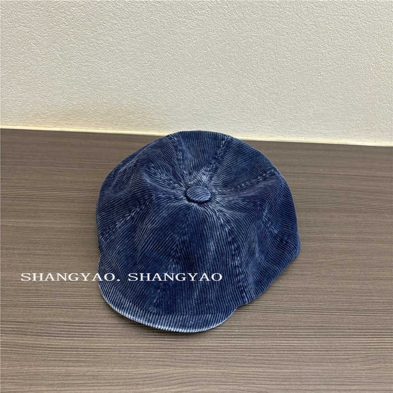 儿童帽子复古灯芯绒前进帽女文艺氛围百搭报童帽亲子款鸭舌贝雷帽|undefined