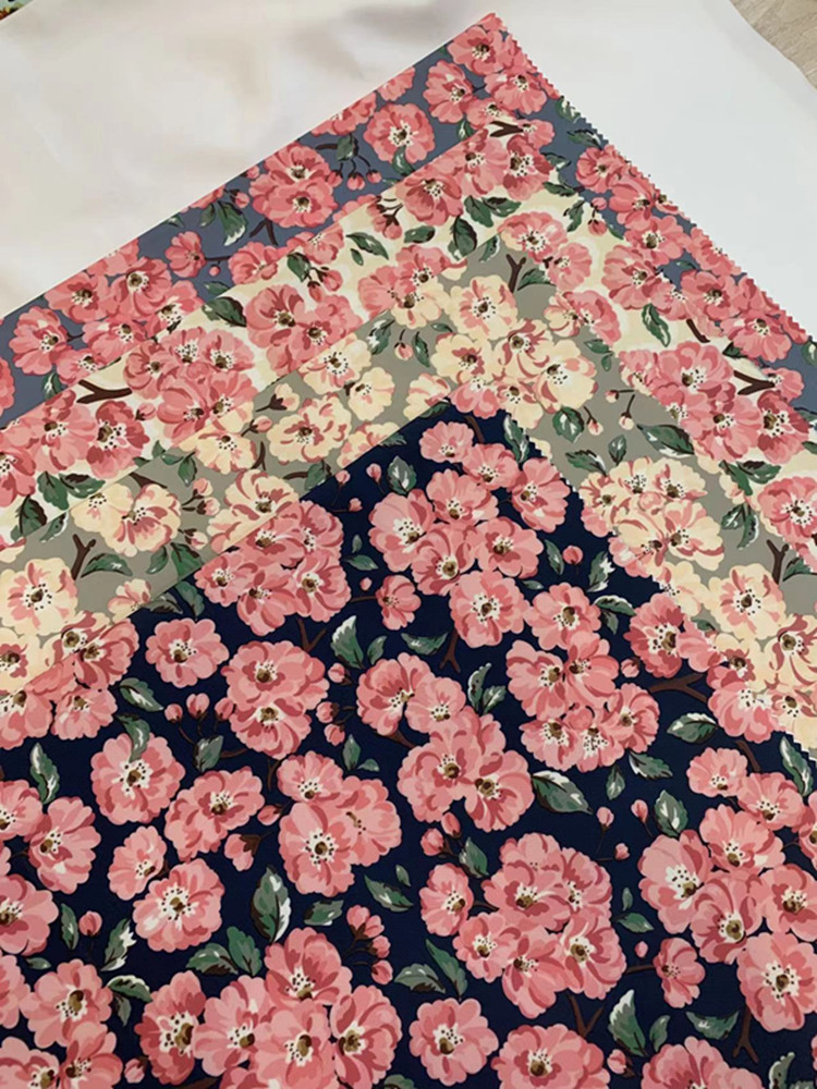 印花皮膜防污防水花卉图案印花面料