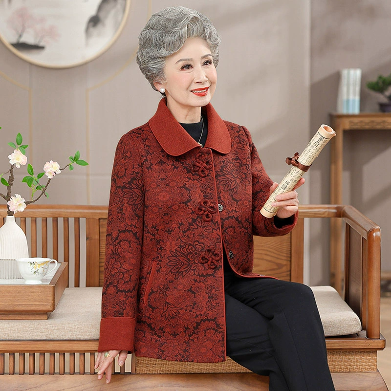 Весенне-осенняя куртка для мамы, 60 лет, западный стиль
