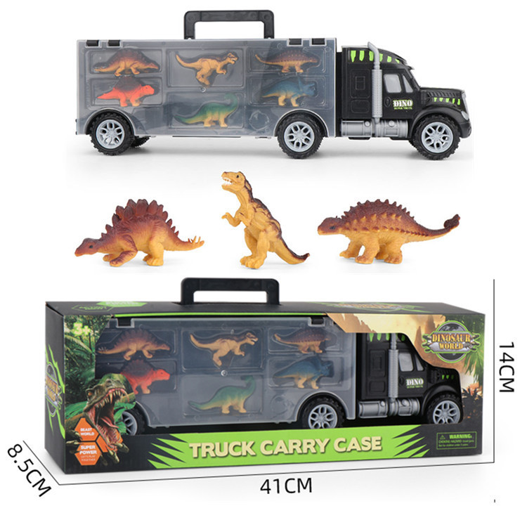 Cross-border Inertia Container Trailer Portable Set DIY Storage Transport Car Dinosaur Base Model Children's Toys Cross-border Inertia Container Trailer Portable Set DIY Storage Transport Car Dinosaur Base Model Children's Toys