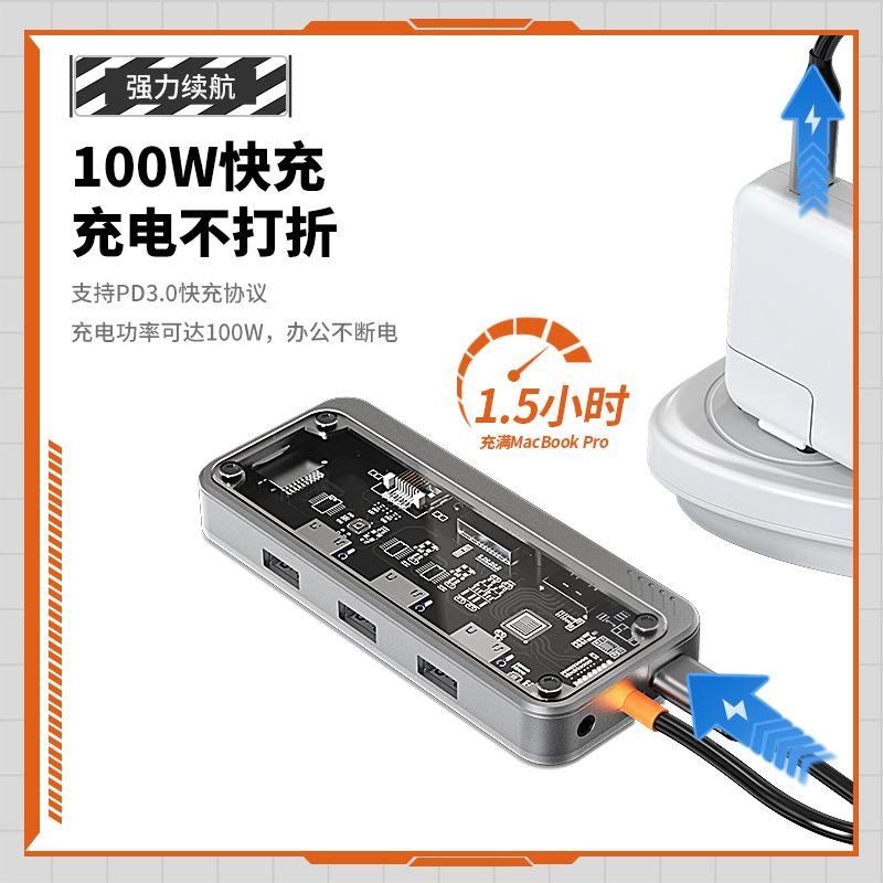 Product Perspective Design 10-in-1 Type-C Expansion Dock USB Hub Multi-function Hub Extender Dock Converter