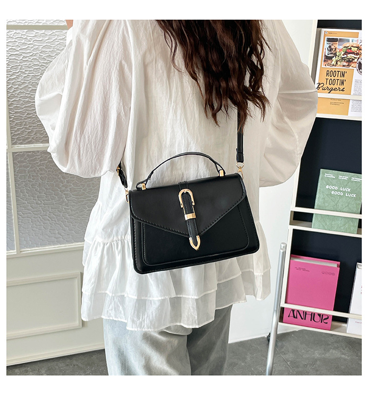 Bolso de hombro cruzado de moda con hebilla para mujer_voghion.com