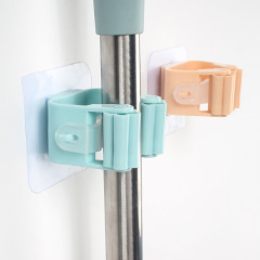 モップフックトイレ穴なし収納神器粘着フック掃除ラック強力粘着テープ壁掛けモップクリップタワー