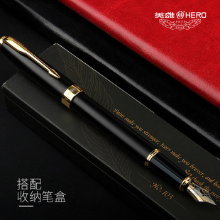 Hero Pen 1502 Adult Business Office Sign Pen Teacher's Day Student Hard Pen Calligraphy Practice Black Metal