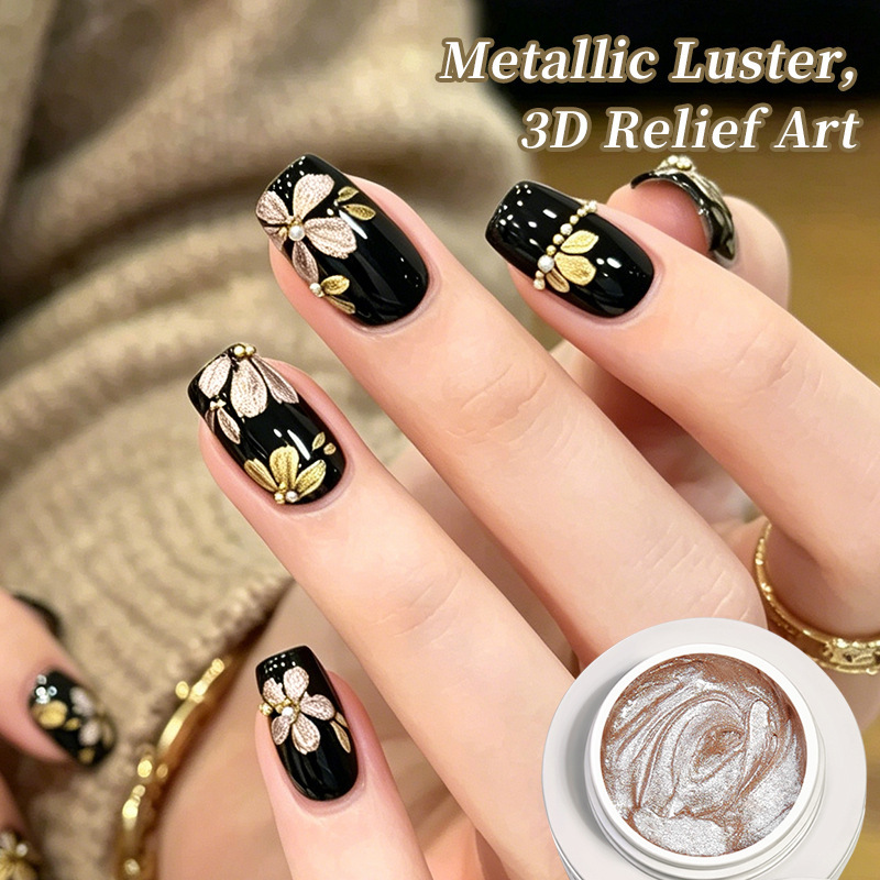 Born Pretty Cross-Border No-Wash Metal Embossed Modeling Gel 3D Stereo Metal Texture Carving Nail Polish Gel Born Pretty Cross-Border No-Wash Metal Embossed Modeling Gel 3D Stereo Metal Texture Carving Nail Polish Gel