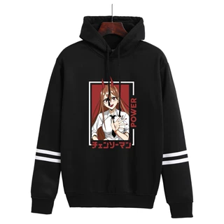 外贸男女动漫链锯人chainsaw man  印花连帽情侣双杠卫衣
