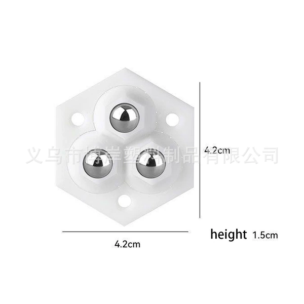 Hexagonal 3-bead universal wheel white (steel ball model)