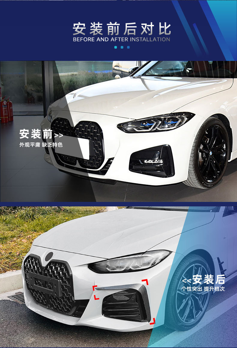 Suitable for Bmw 4 Series G26 Sport Edition Mp Model Front Lip, Front Spoiler, Side Skirts, Louvers, Rear Corner Modification Parts