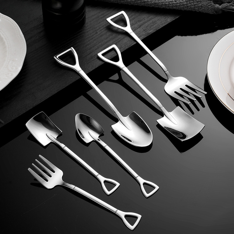 Stainless steel tableware 304 food grade shovel spoon spoon high color value fruit salad cake dessert ice cream