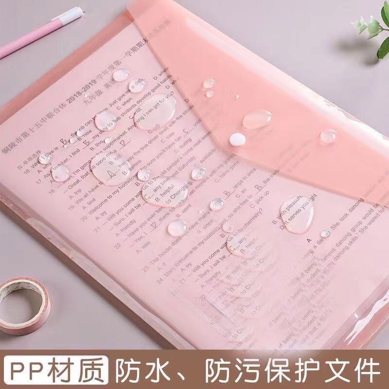 Cartoon pp bolsas de botón transparentes bolsas de archivo transparentes a4 con etiquetas bolsas de archivo bolsas de botones bolsas de información