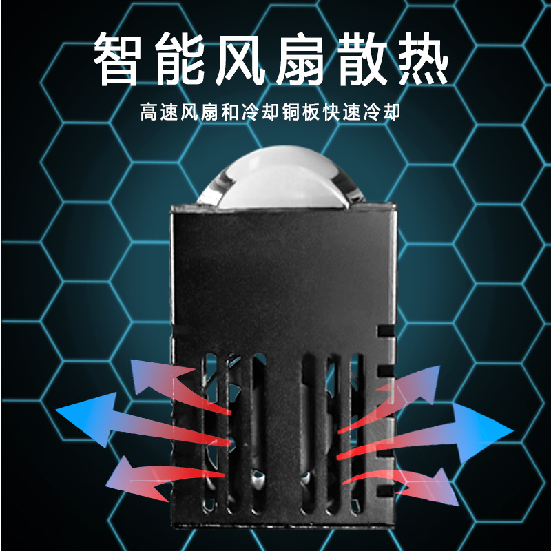 Car grille light middle grid light car led middle grid dual color spotlight motorcycle led spotlight car led headlight