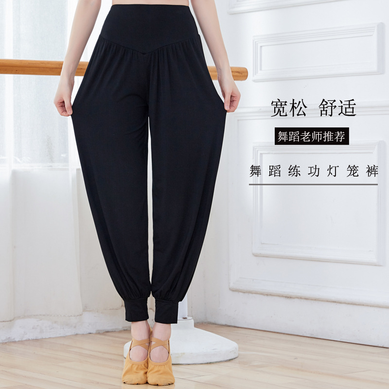 Autumn Poetry Dancing Pants Women's Modal Loose Modern Dance Dancing Pants Harlan Pants Black Yoga Practice Lantern Pants