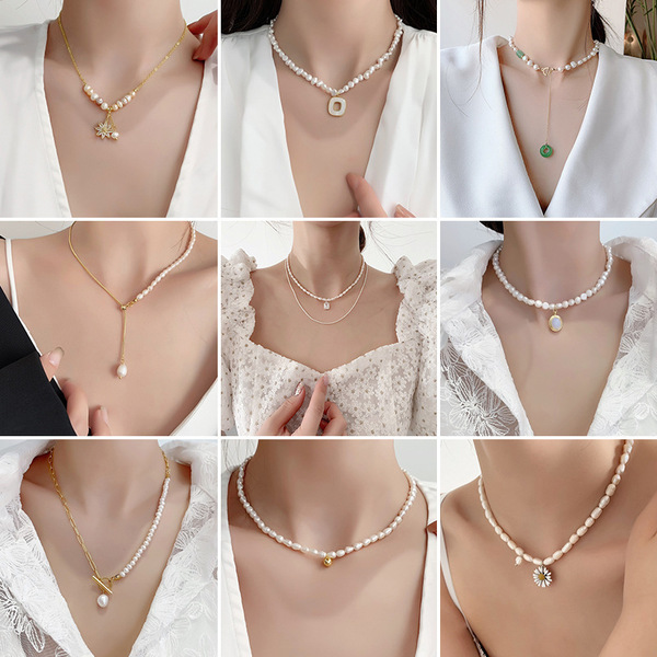 Retro universal necklace from pearl