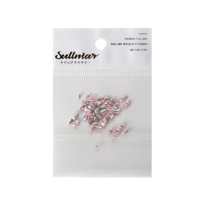 50 piezas de joyería de uñas Mini tamaño pequeño 5A circón diamante blanco diamante amor rectangular plana diamante accesorios de uñas