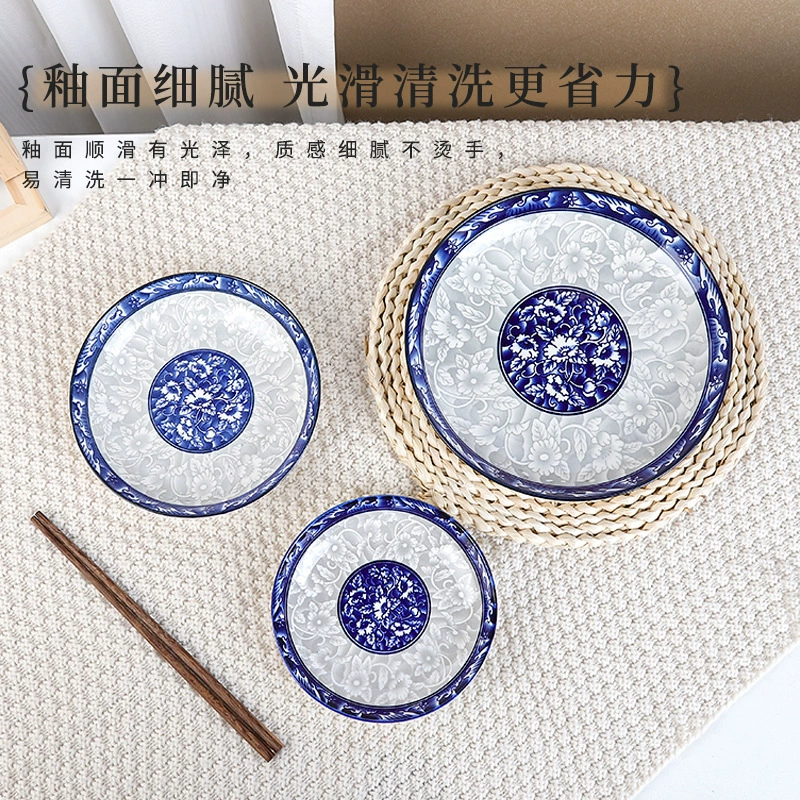 Blue and white ceramic tableware for home use, wholesale