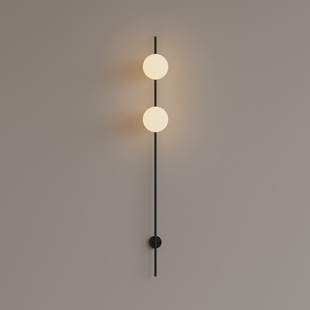 French Bedroom Bedside Lamp Light Luxury Living Room Background Wall Staircase Minimalist Designer Spherical Decorative Long Pole Wall Lamp