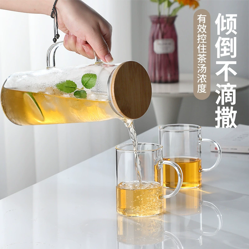 Explosion-proof transparent capacious high quality glass teapot for home use