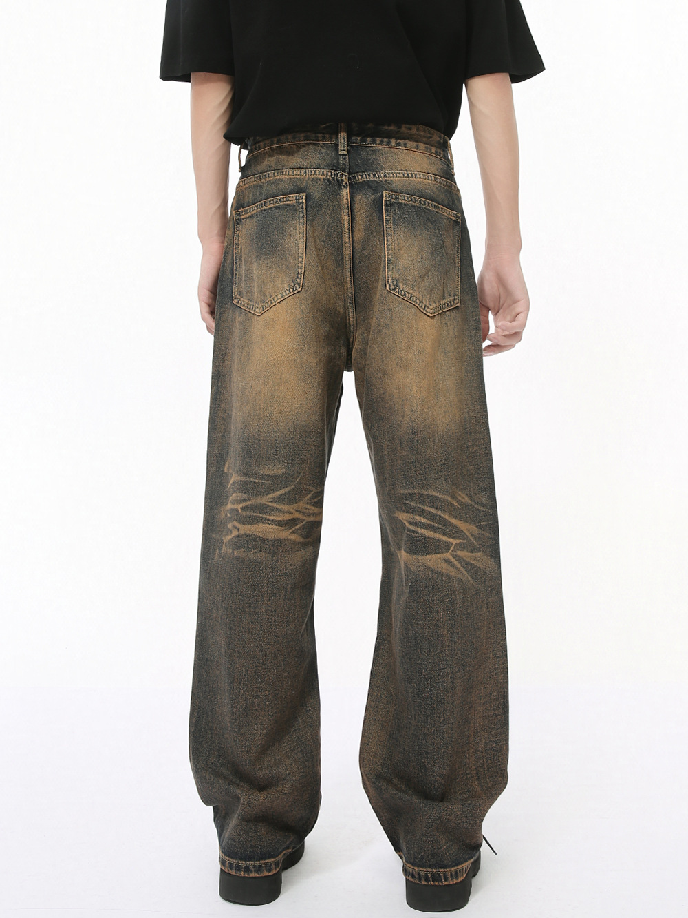 MTLCLOTHES Hombres| Nuevos productos de otoño retro diseño de raspado de la calle para hacer la moda de los jeans sueltos viejos