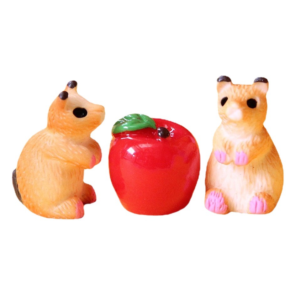 Adornos de resina en miniatura de animales tridimensionales, vaca, panda, micro-paisaje, accesorios para pendientes de jardinería.