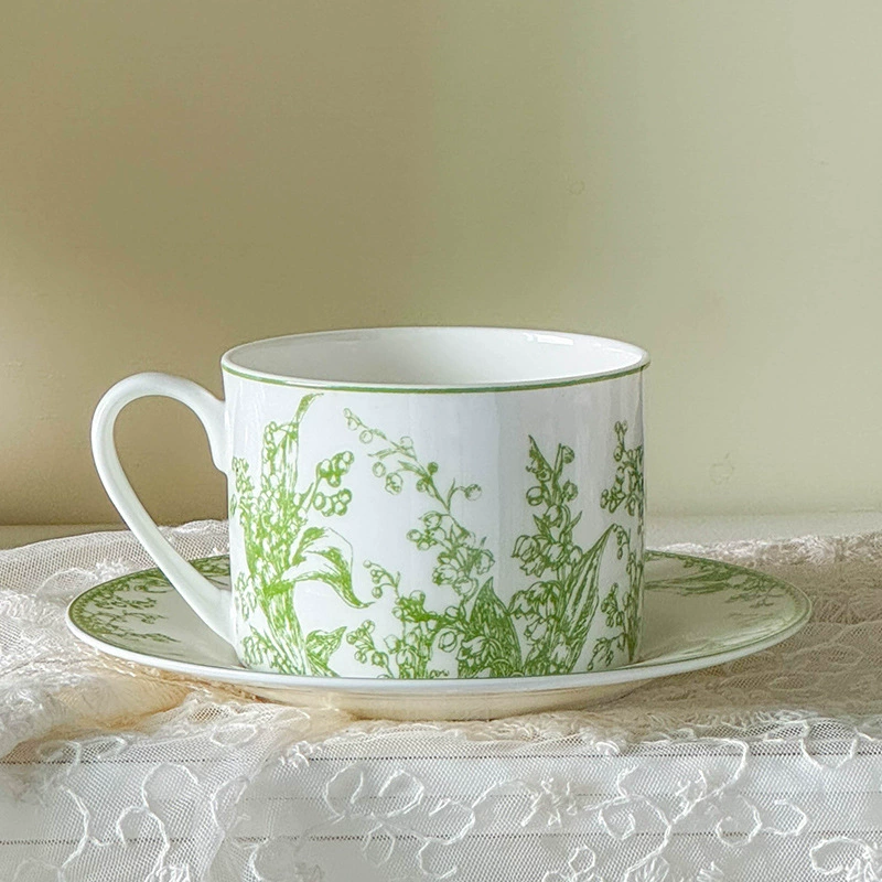 Набор тарелок Dinner Plate Emerald Green Ceramic, французский стиль цветок ландыша, несколько размеров