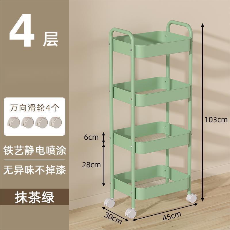 Carrito de almacenamiento de bocadillos de piso a techo Estante de cocina de sala de estar móvil de varios pisos Estante de almacenamiento de herramientas de uñas de dormitorio image 22