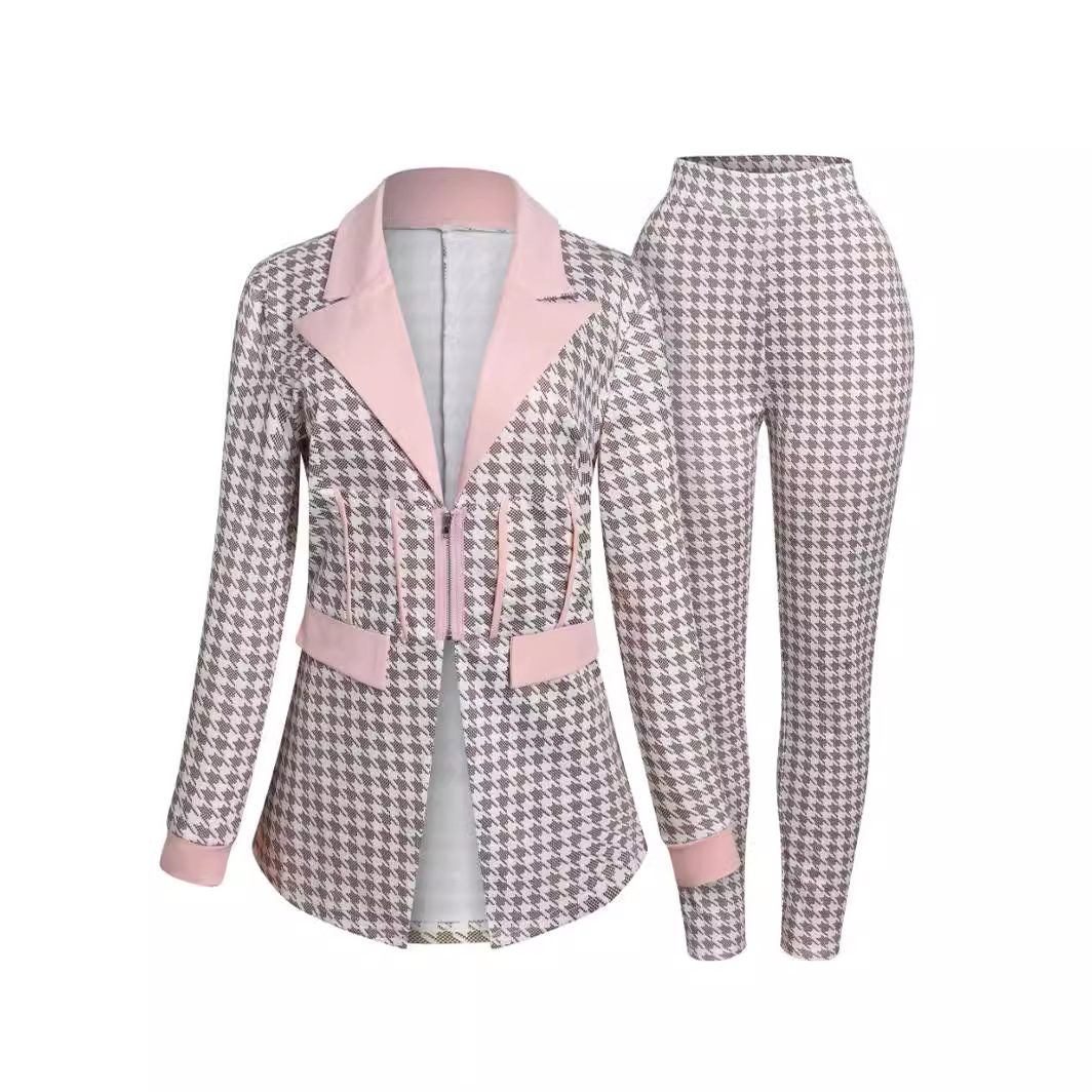 K10400 Amazon estación independiente suministro europeo y americano transfronterizo nuevo verde fruta collar traje pantalones traje de dos piezas al por mayor image 5